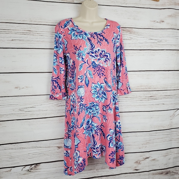 Caribbean Joe | Tropical Floral Shell Midi Dress - Picture 4 of 7